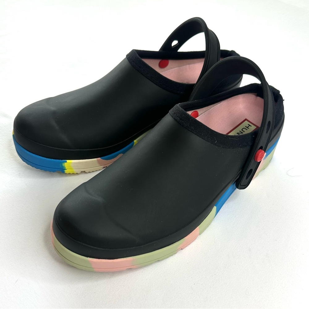 Hunter Play Colur Splash Sole Strap Clog Size 7 - Like New